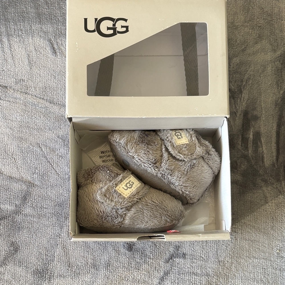 UGG Kids Gray Fuzzy Booties